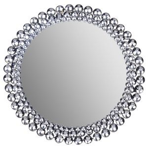 Round Jeweled Wall Mirror, 24"